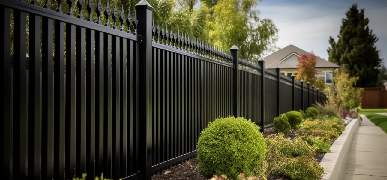 A black aluminium fence with spike in Mackay